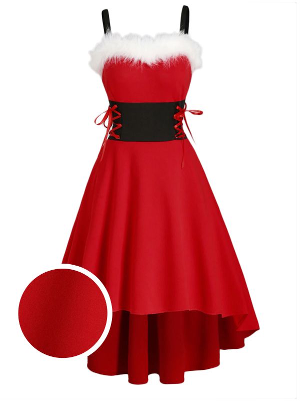 1950ER HILO HOHE TAILLE SPAGHETTI KLEID