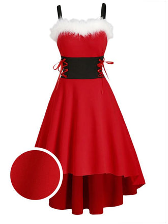 1950ER HILO HOHE TAILLE SPAGHETTI KLEID