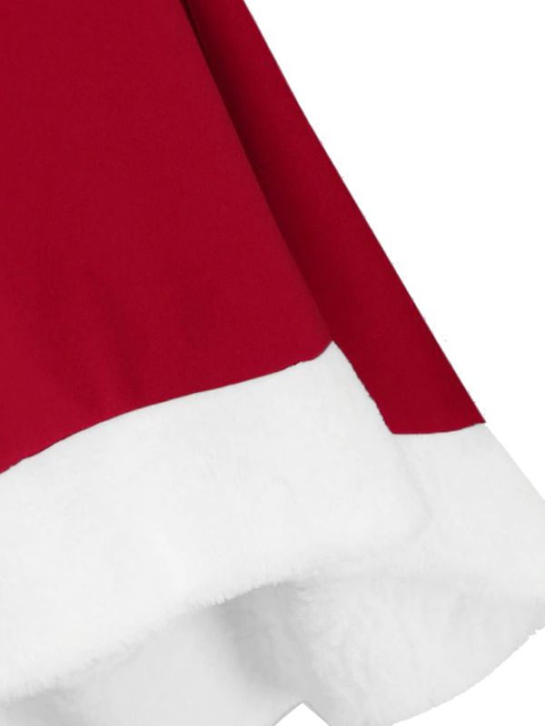 Grün 1950er Weihnachten Bogen Kragen Swing Kleid