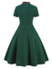 1950ER PLAID BOW PATCHWORK SWING KLEID