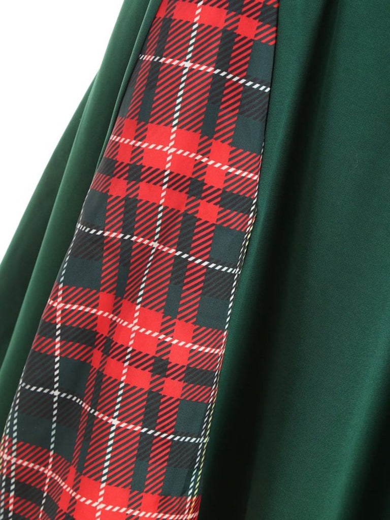 1950ER PLAID BOW PATCHWORK SWING KLEID