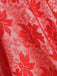Rot 1950er Weihnachten Spitze Patchwork Blumen Pelzig Kleid