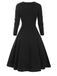 1950ER LANGE ÄRMEL PATCHWORK PLAID KLEID