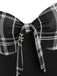 1950ER LANGE ÄRMEL PATCHWORK PLAID KLEID