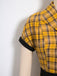 GELB 1950ER PLAID GÜRTEL BLUSE KLEID