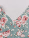 1950ER BLUMEN KURZ ÄRMEL V-AUSSCHNITT SWING KLEID