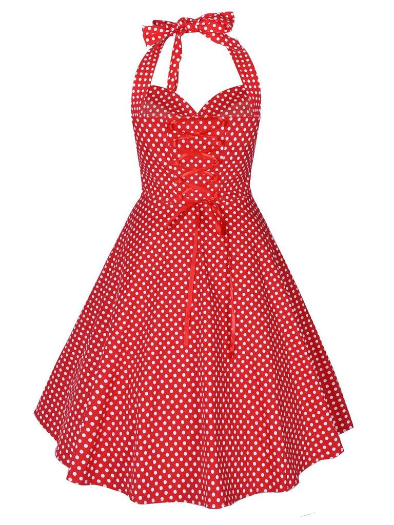 1950ER DOT NECKHOLDER ROCKABILLY SWING KLEID