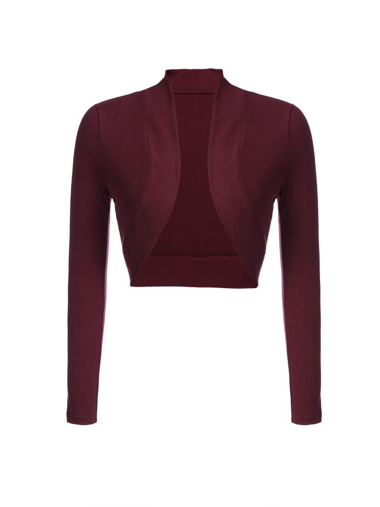 2PCS Weinrot 1960er Samt Lange Ärmel Bleistift Kleid