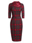 [CZ Lager] Rot 1960er Karos Figurbetont Kleid
