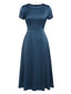 [Vorverkauf] BLAU VINTAGE KURZARM SWING KLEID