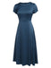 [Vorverkauf] BLAU VINTAGE KURZARM SWING KLEID