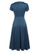 [Vorverkauf] BLAU VINTAGE KURZARM SWING KLEID