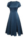 [Vorverkauf] BLAU VINTAGE KURZARM SWING KLEID