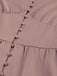 [Vorverkauf] Beige 1940er Solide Seide Geknöpft Tee Kleid