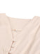 [Vorverkauf] Beige 1940er Solide Seide Geknöpft Tee Kleid