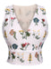 WEISS BLUMEN V-AUSSCHNIT TOPS