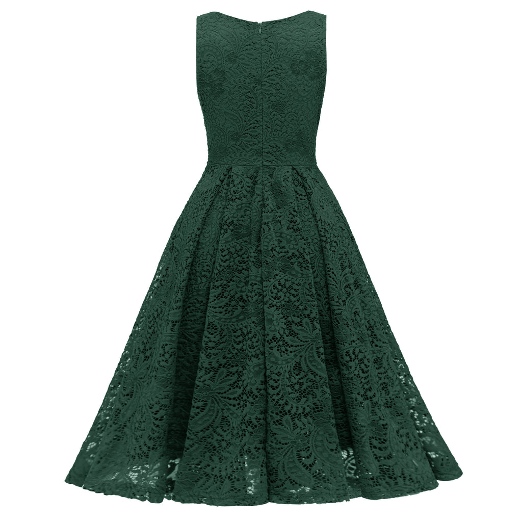 1950ER SPITZE BLUMEN SWING KLEID