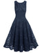 Rosa 1950ER SPITZE BLUMEN SWING KLEID
