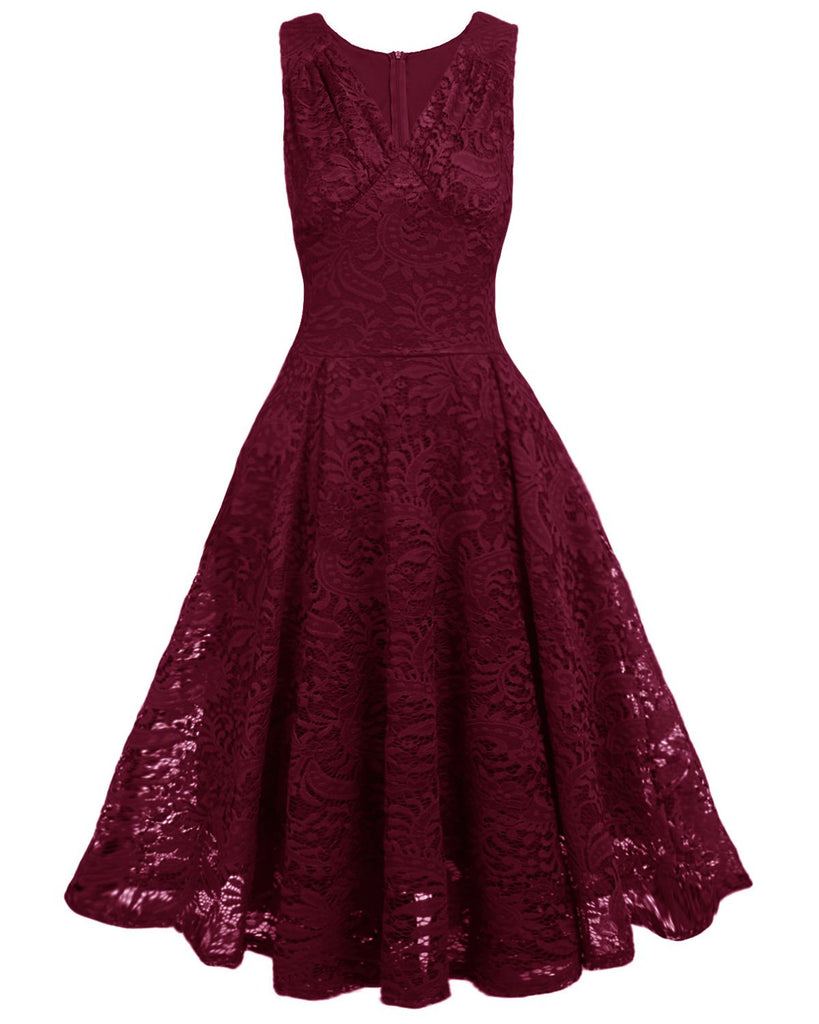 1950ER SPITZE BLUMEN SWING KLEID