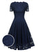1950ER V-AUSSCHNITT SPITZEN SWING KLEID