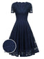 1950ER V-AUSSCHNITT SPITZEN SWING KLEID