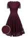 1950ER V-AUSSCHNITT SPITZEN SWING KLEID