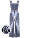 1950ER BLAU STRIPED JUMPSUIT