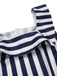 1950ER BLAU STRIPED JUMPSUIT