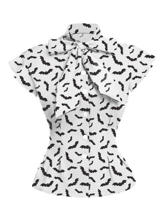 2PCS 1950er Halloween Weisses Blusentop & Strapshose