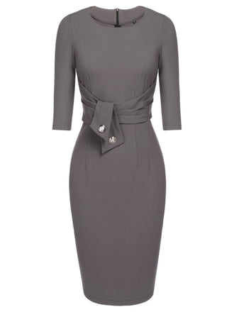 1960ER VINTAGE GRAU PENCIL KLEID