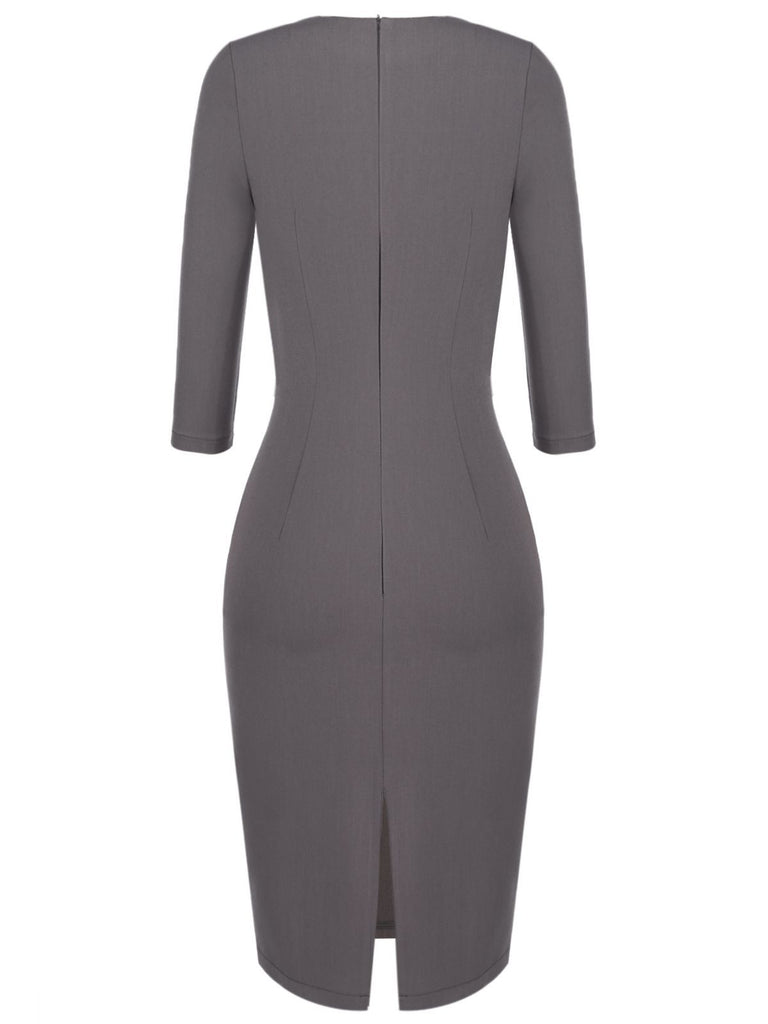 1960ER VINTAGE GRAU PENCIL KLEID