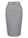 2PCS Aprikose Solide Bluse & Grauer Rock