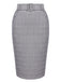 GRAUER PLAID ROCK MIT GÜRTEL