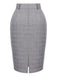 GRAUER PLAID ROCK MIT GÜRTEL