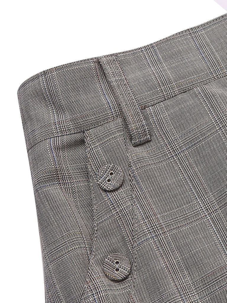 GRAUER PLAID ROCK MIT GÜRTEL