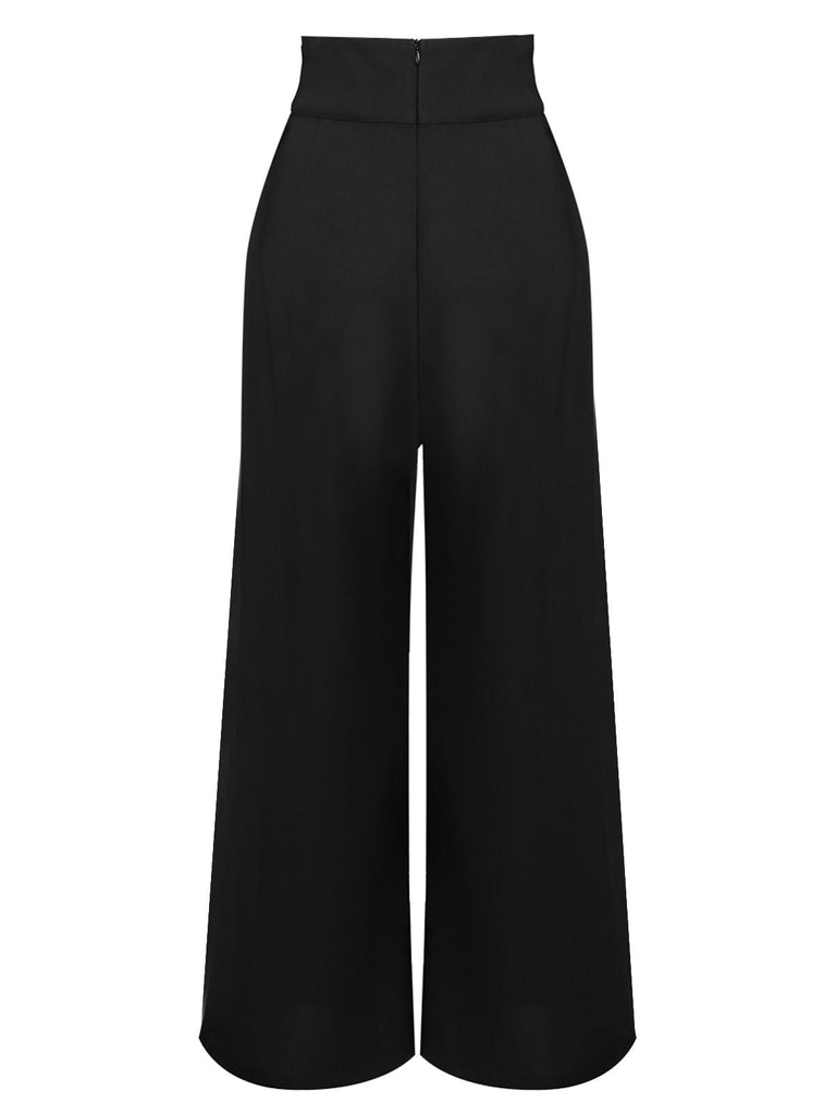 Weinrot 1930er SOLIDE BLUSE & SCHWARZ STRÄGER HOSE