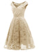 1950ER BLUMEN V-AUSSCHNITT SPITEN SWINGKLEID