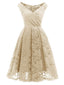 1950ER BLUMEN V-AUSSCHNITT SPITEN SWINGKLEID