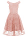 1950ER BLUMEN V-AUSSCHNITT SPITEN SWINGKLEID
