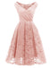 1950ER BLUMEN V-AUSSCHNITT SPITEN SWINGKLEID