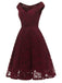1950ER BLUMEN V-AUSSCHNITT SPITEN SWINGKLEID