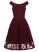 1950ER BLUMEN V-AUSSCHNITT SPITEN SWINGKLEID