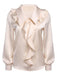 2PCS APRIKOSE SOLIDE BLUSE & GRAUE HOSE