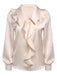 2PCS Aprikose Solide Bluse & Grauer Rock