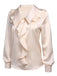 2PCS Aprikose Solide Bluse & Grauer Rock