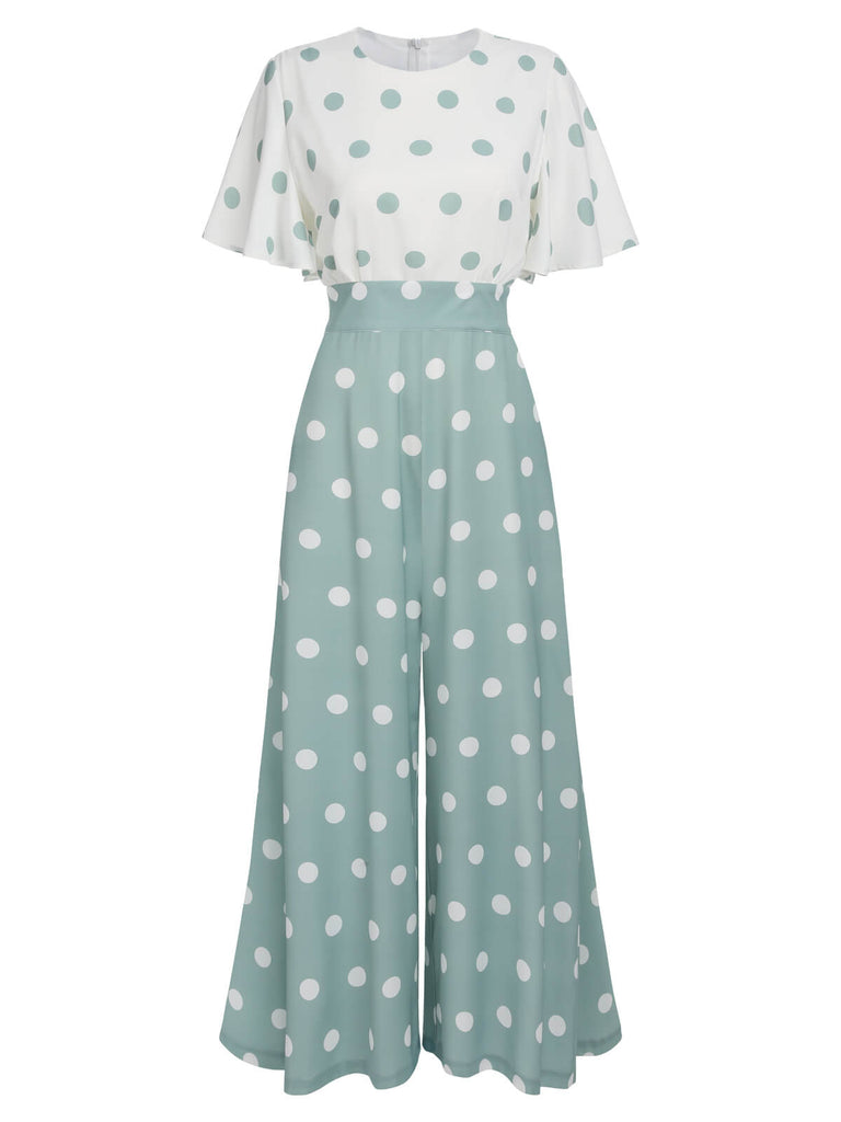 GRÜN-WEISS GEPOLSTERTER JUMPSUIT