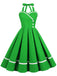 1950ER SOLIDES HALBKRAGENAUSSCHNITT SWING KLEID