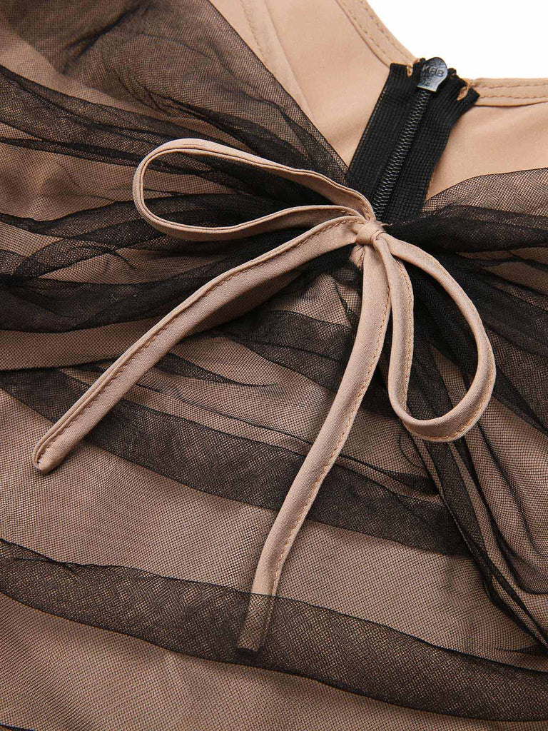 1950ER SCHWARZES SCHMETTERLINGS NETZNÄHTEN KLEID