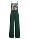 WEINROT PATCHWORK JUMPSUIT MIT BLUMEN-3D-RIEMEN