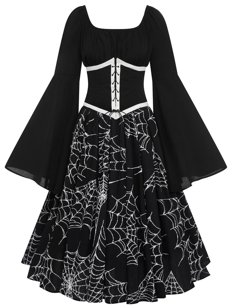 Halloween Gothic Spinnennetz Swing Kleid